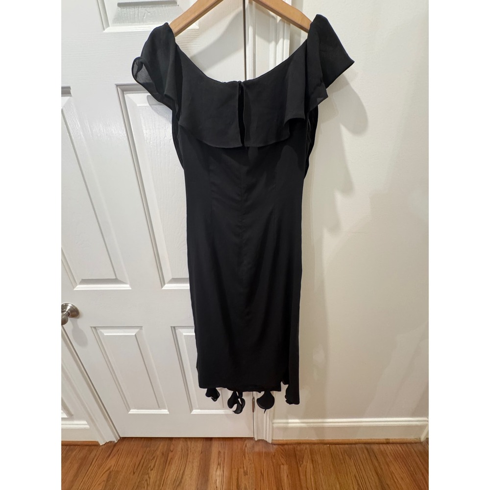 C/MEO COLLECTIVE Women Black Ruffle Off Shoulder Cocktail Dress Size L NWT - Picture 9 of 16